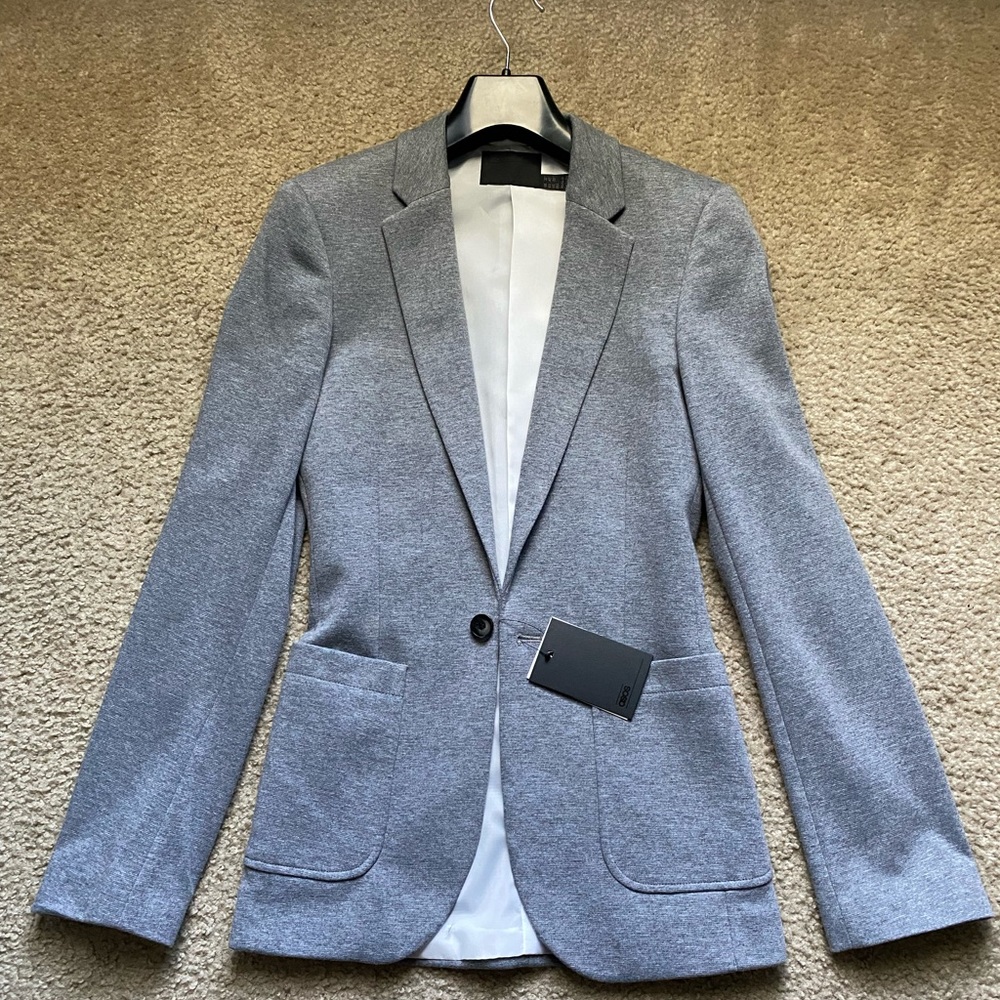 NWT Mens Asos Design Super Skinny Gray Blazer Jacket Suit Casual Size 32